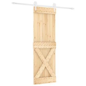 vidaXL Cs&uacute;sz&oacute; ajt&oacute; 80 x 210 cm T&ouml;m&ouml;r Fenyőfa Term&eacute;szetes &eacute;s Feh&eacute;r