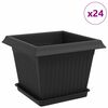 vidaXL N&ouml;v&eacute;nycser&eacute;p 24 db Fekete Műanyag