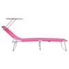 vidaXL magenta színű összecsukható acél napozóágy napellenzővel