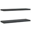 vidaXL 2 db fekete rozsdamentes ac&eacute;l fali polc 75 x 23,5 cm