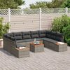 vidaXL Kerti Kanap&eacute; Szett p&aacute;rn&aacute;val t&aacute;rol&oacute;val 5 pcs Sz&uuml;rke Polyrattan