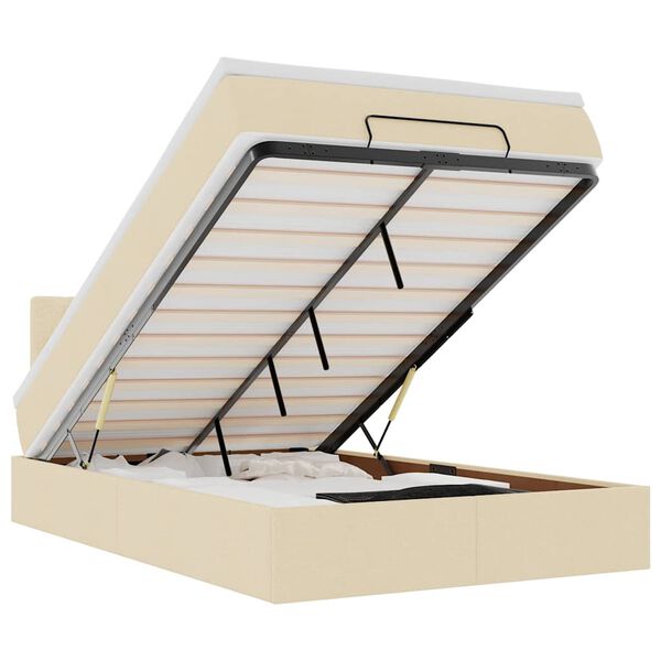 vidaXL Ottom&aacute;n &aacute;gykeret matraccal kr&eacute;m 120x190 cm sz&ouml;vet