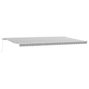 vidaXL antracitsz&uuml;rke-feh&eacute;r k&eacute;zzel kih&uacute;zhat&oacute; napellenző 600 x 300 cm