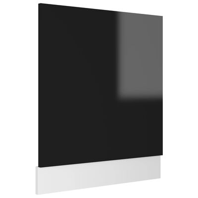 vidaXL magasfényű fekete forgácslap mosogatógép-panel 59,5 x 3 x 67 cm