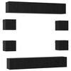 vidaXL TV szekr&eacute;ny garnit&uacute;ra 10 pcs 180 x 30 x 30 cm Fekete T&ouml;lgy