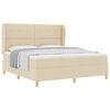 vidaXL Boxrug&oacute;s &aacute;gy matracmal fejt&aacute;ml&aacute;val Kr&eacute;m 200 x 180 cm sz&ouml;vet