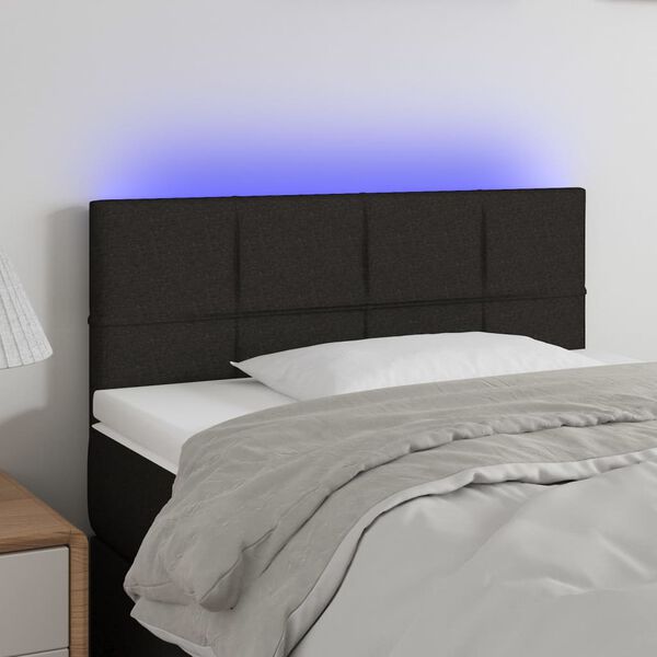 vidaXL fekete sz&ouml;vet LED-es fejt&aacute;mla 100x5x78/88 cm