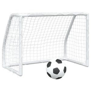 vidaXL 2 db feh&eacute;r f&eacute;m gyerekfocikapu labd&aacute;val 64 x 35 x 48 cm