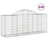 vidaXL 40 db &iacute;ves horganyzott vas gabion kos&aacute;r 200x50x80/100 cm