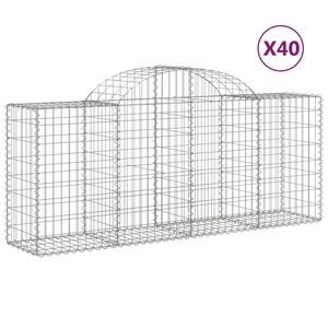 vidaXL 40 db &iacute;ves horganyzott vas gabion kos&aacute;r 200x50x80/100 cm