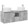 vidaXL F&uuml;rdőszobai Szekr&eacute;ny Szett 3 db Betonsz&uuml;rke 49,5 x 44,5 x 66 cm