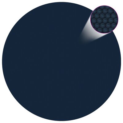 vidaXL fekete és kék napelemes lebegő PE medencefólia 455 cm