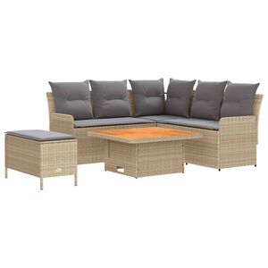 vidaXL B&uacute;tor szettek 5 db Beige &eacute;s Vil&aacute;gossz&uuml;rke PE Rattan