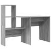vidaXL Asztal Sz&uuml;rke Sonoma Szerelt Fa 131,5 x 50 x 106,5 cm