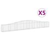 vidaXL 5 db &iacute;ves horganyzott vas gabion kos&aacute;r 400x30x40/60 cm