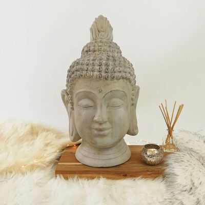 ProGarden dekoratív Buddha fej 31 x 29 x 53,5 cm