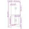 vidaXL sz&uuml;rke sonoma szerelt fa magasszekr&eacute;ny 69,5 x 34 x 180 cm