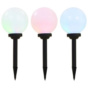 vidaXL 3 db napelemes k&uuml;lt&eacute;ri LED g&ouml;mbl&aacute;mpa, 20 cm RGB