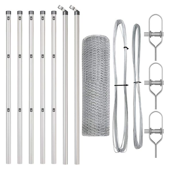 vidaXL Ker&iacute;t&eacute;soszlop Ez&uuml;st 10 x 0,4 m (13 mm h&aacute;l&oacute;) Ac&eacute;l