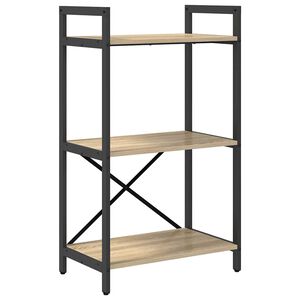 vidaXL K&ouml;nyvespolc 3 szintes 56 x 34 x 96 cm Szerelt Fa Sonoma t&ouml;lgy