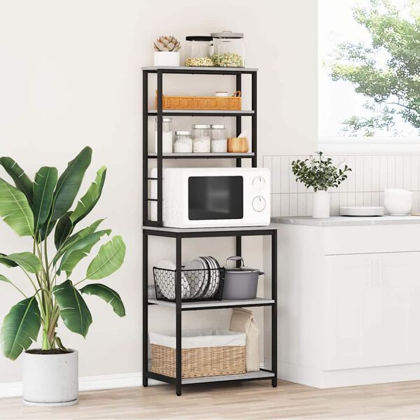 vidaXL Konyhai polc Sz&uuml;rke Sonoma 60 x 40 x 168 cm Faanyag