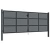 vidaXL antracit sz&iacute;nű ac&eacute;l kerti kapu 400 x 125 cm
