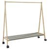 vidaXL bambusz ruha&aacute;llv&aacute;ny polcokkal &eacute;s kerekekkel 103 x 40 x 183 cm