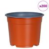 vidaXL Vir&aacute;g Cser&eacute;p 200 pcs Terrakotta &Oslash; 15 x 12.5 cm Műanyag