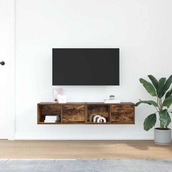 vidaXL 2 db f&uuml;st&ouml;s t&ouml;lgy sz&iacute;nű szerelt fa TV-szekr&eacute;ny 60x31x25,5 cm