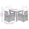 vidaXL 5 r&eacute;szes sz&uuml;rke polyrattan kerti &eacute;tkezőgarnit&uacute;ra p&aacute;rn&aacute;val