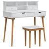 vidaXL Sminkasztal K&eacute;szlet FAUSKE 3 pcs Feh&eacute;r 100 x 50 x 103,5 cm