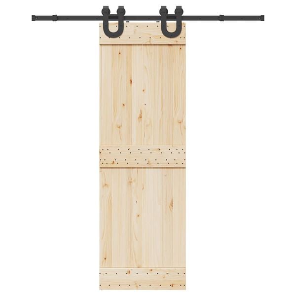 vidaXL fekete acél tolóajtó fémszerelék készlet 183 cm