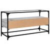 vidaXL szürke sonoma szerelt fa TV-szekrény üveglappal 98 x 35 x 51 cm