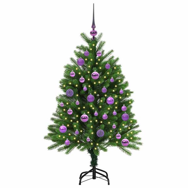 vidaXL Karácsonyfa 150 LED-del állvánnyal Zöld 120 cm PE