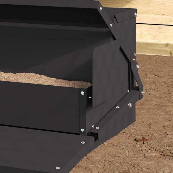 vidaXL Csirke Treadle Etető Fekete 50 x 40 x 29 cm