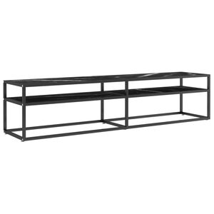 vidaXL fekete m&aacute;rv&aacute;ny sz&iacute;nű edzett &uuml;veg TV-szekr&eacute;ny 180 x 40 x 40,5 cm