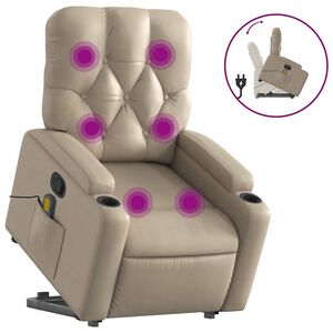 vidaXL cappuccino műbőr d&ouml;nthető massz&aacute;zs- &eacute;s &aacute;ll&oacute;fotel