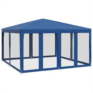 vidaXL k&eacute;k HDPE rendezv&eacute;nys&aacute;tor 8 h&aacute;l&oacute;s oldalfallal 4 x 4 m