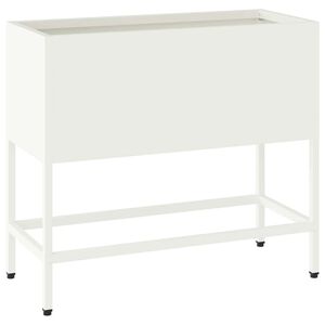 vidaXL Magas Kerti Cser&eacute;p Feh&eacute;r 60 x 26 x 48 cm Ac&eacute;l