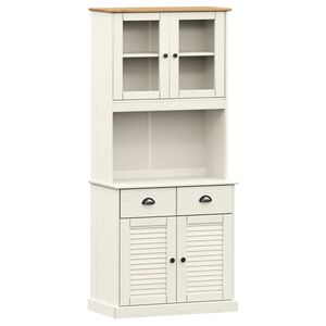 vidaXL VIGO feh&eacute;r t&ouml;m&ouml;r fenyőfa magasszekr&eacute;ny 78x40x175 cm
