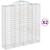 vidaXL 2 db &iacute;ves horganyzott vas gabion kos&aacute;r 200x50x200/220 cm