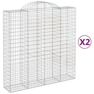 vidaXL 2 db &iacute;ves horganyzott vas gabion kos&aacute;r 200x50x200/220 cm