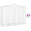 vidaXL 7 db &iacute;ves horganyzott vas gabion kos&aacute;r 200x50x140/160 cm