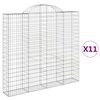 vidaXL 11 db &iacute;ves horganyzott vas gabion kos&aacute;r 200x30x180/200 cm