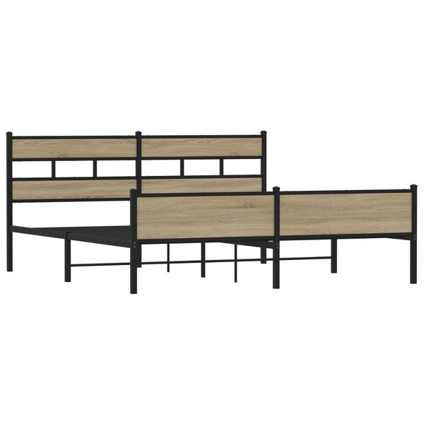 vidaXL sonoma t&ouml;lgy sz&iacute;nű f&eacute;m &aacute;gykeret matrac n&eacute;lk&uuml;l 193 x 203 cm