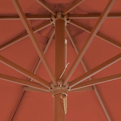 vidaXL terrakotta színű kültéri napernyő farúddal, 300 cm átmérőjű