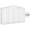 vidaXL 10 db &iacute;ves horganyzott vas gabion kos&aacute;r 200x50x120/140 cm