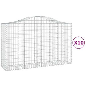 vidaXL 10 db &iacute;ves horganyzott vas gabion kos&aacute;r 200x50x120/140 cm