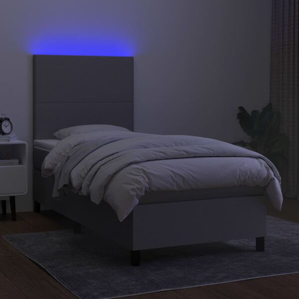 vidaXL vil&aacute;gossz&uuml;rke sz&ouml;vet rug&oacute;s &eacute;s LED-es &aacute;gy matraccal 90x190 cm