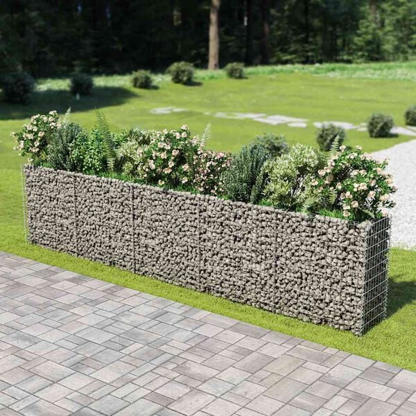vidaXL horganyzott ac&eacute;l gabion magas&aacute;gy&aacute;s 450 x 50 x 100 cm